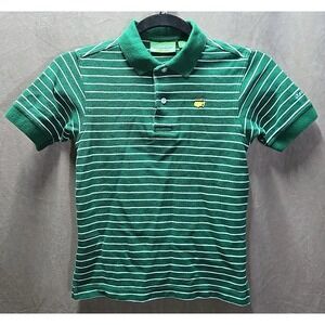 Masters Kids Boys Green White Stripe Short‎ Sleeve Polo Size Kids 5/6 40-46 Lbs